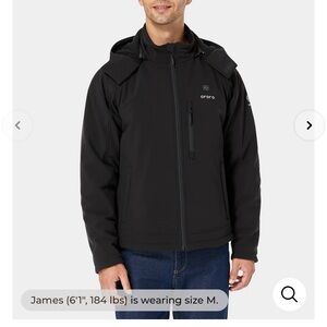 Ororo Men's Black Jacket heated 3 zone